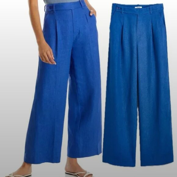 NWT - Madewell The Harlow Wide-Leg Linen Pants (Bluestone) - 2 - Picture 5 of 5